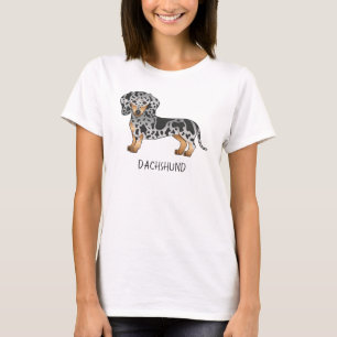 Zwart En Roestkleurige Dapple Kortharige Dachshund T-shirt