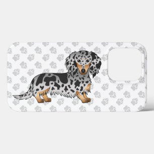 Zwart En Roestkleurige Dapple Langharige Dachshund iPhone 13 Pro Hoesje