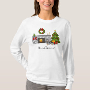 Zwart en roestkleurige gevlekte langharige Dachshu T-shirt