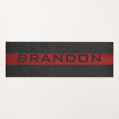 Zwart en rood aangebonden leren strepen yogamat (Voorkant (horizontaal))