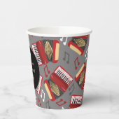 Zwart en rood accordeon spelers partij papieren bekers (Links)