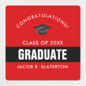 Zwart en rood Afstuderen, speciaal aangepast Labels (Design 2)