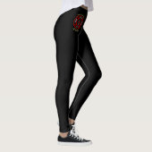 Zwart en rood badge met vuurbijlen en ladder leggings (Rechts)