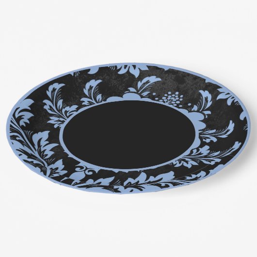 Zwart en rood bloemig formeel trouwpapier bord (Gekanteld)