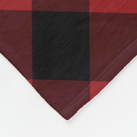 Zwart en Rood Buffel Plaid Check Fleece Deken (Hoek)