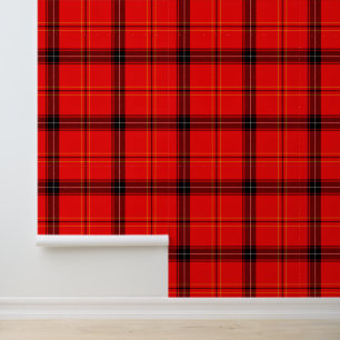 Zwart en Rood Buffel Plaid Gecontroleerd Behang