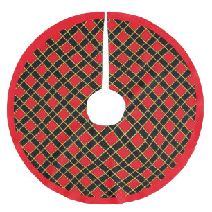 Zwart en rood diamantpatroon kerstboom rok
