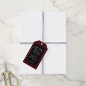 Zwart en rood geruit stille pot kit cadeaulabel (Met Touw)