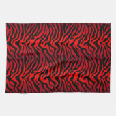 Zwart en rood, gestreepte Zebra Theedoek (Horizontaal)