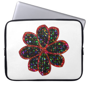 Zwart en rood glitter-hoes voor laptop sleeve