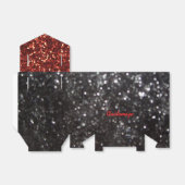 Zwart en Rood Glitter Patroon Favor Box Bedankdoosjes (Uitgevouwen)