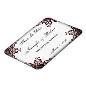 Zwart en Rood Gothic Scroll Save the Date Magneet (Linkerzijde)