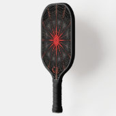 Zwart en Rood Gothic Spiderweb Textuur Monogram Pickleball Paddle (Links)