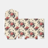 Zwart en Rood Gotisch Patroon Bedankdoosjes (Uitgevouwen)