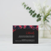 Zwart en rood Gotische Bloemen Dark Enclosure Kaar Informatiekaartje (Staand voorkant)