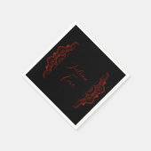 Zwart en Rood Gotische Bruiloft Hallobruiloft Servet (Hoek)
