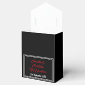 Zwart en rood gotische schedel bloemenbruiloft bedankdoosjes (Geopend)