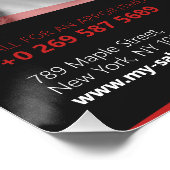 Zwart en Rood Haar Salon, Kapper (Glossy) Perfect Poster (Hoek)