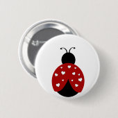 Zwart en rood hart Ladybug Ronde Button 5,7 Cm (Voorkant /achterkant)
