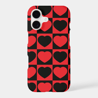 zwart en rood harten telefoonhoesje