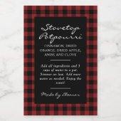 Zwart en Rood Karo Stookpot Kit Label Voedselcontainer Etiket (Enkel label)