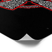 Zwart en rood Keltisch kruis Poster (Hoek)