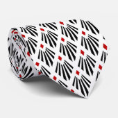 Zwart en rood Kunstdecopatroon Stropdas (Opgerold)