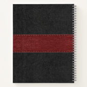  zwart en rood kunstleder notitieboek (Achterkant)