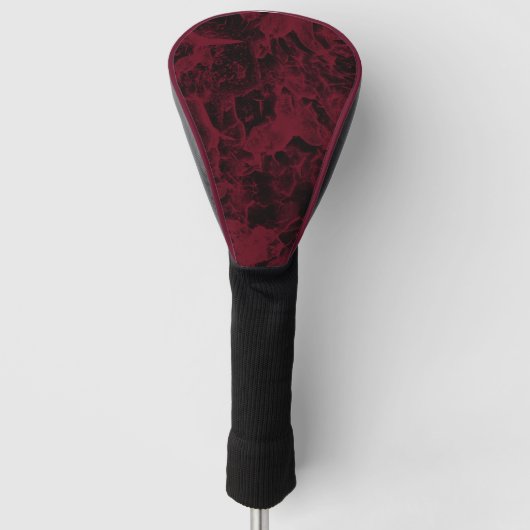 Zwart en rood marmer patroon. golfheadcover (Voorkant)