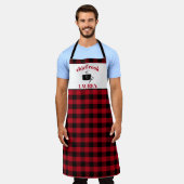 Zwart en rood met buffels schort (Gedragen)