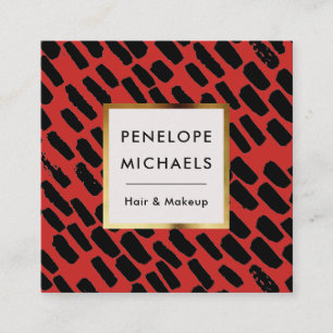 Zwart en rood met Lijst Vierkante Visitekaartje