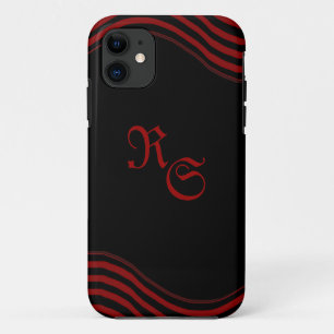 Zwart en rood met strepen iPhone 11 hoesje