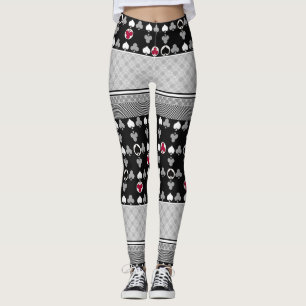 zwart en rood, mode patroon leggings