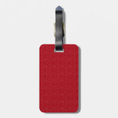 Zwart en rood Modern Monogram gepersonaliseerd Bagagelabel (Achterkant verticaal)