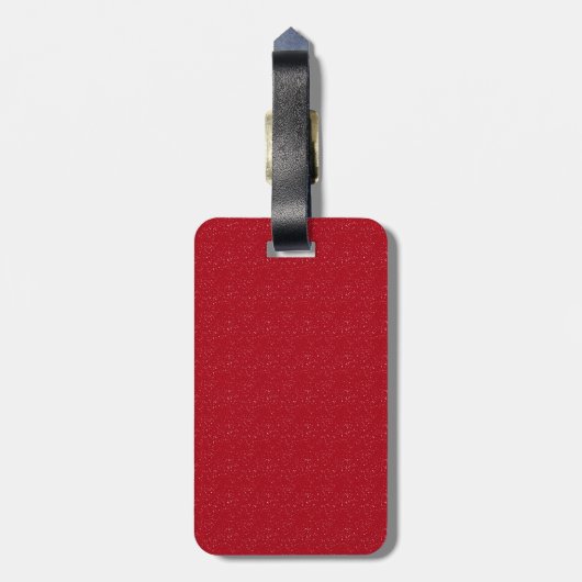 Zwart en rood Modern Monogram gepersonaliseerd Bagagelabel (Achterkant verticaal)