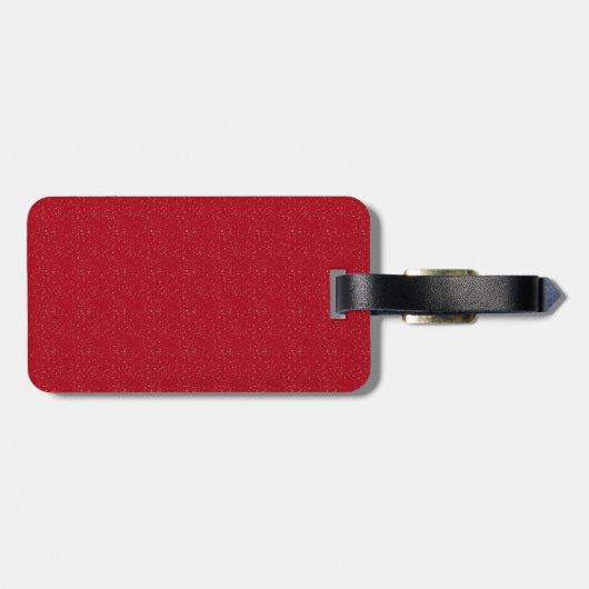 Zwart en rood Modern Monogram gepersonaliseerd Bagagelabel (Achterkant horizontaal)