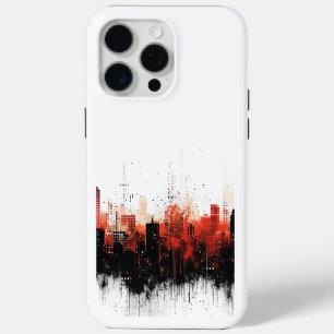 Zwart en rood modern stedelijk iPhone 15 pro max hoesje