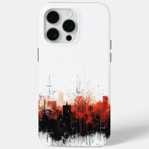 Zwart en Rood Modern Urban iPhone 15 Pro Max Hoesje