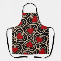 Zwart en rood Mooie Simpele Hart Patroon