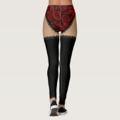 Zwart en rood, omhoog leggings (Achterkant)