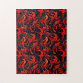 Zwart en Rood Ontwerp Legpuzzel (Verticaal)
