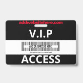 Zwart en rood perspasje met eigen naam Werknemer Badge (Achterkant)