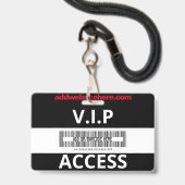 Zwart en rood perspasje met eigen naam Werknemer Badge (Achterkant met lanyard)