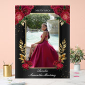 Zwart en rood Quinceañera Entry Acryl Teken Acryl Bord (Huwelijk)