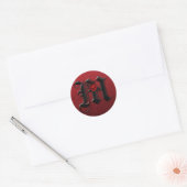 Zwart en Rood Rose Monogram M Sticker (Envelop)