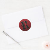 Zwart en Rood Rose Monogram R Sticker (Envelop)