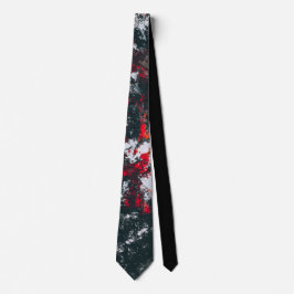 Zwart en rood schilderplaatje stropdas