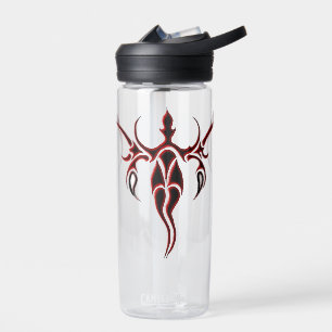 Zwart en Rood Sierlijk Tribal Olifant Mandala Waterfles