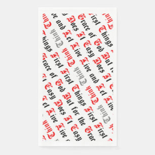 Zwart en rood tekst herstelslogans servet