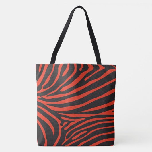 Zwart en Rood Zebra Print Draagtas (Voorkant)